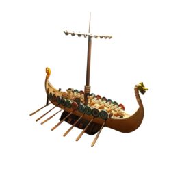 Alternative view of Drakkar Longship Fantasy Version - Viking Saga 3D Model